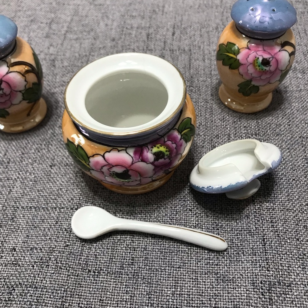 Vintage Noritake Lusterware Condiment set - Picture 4 of 12